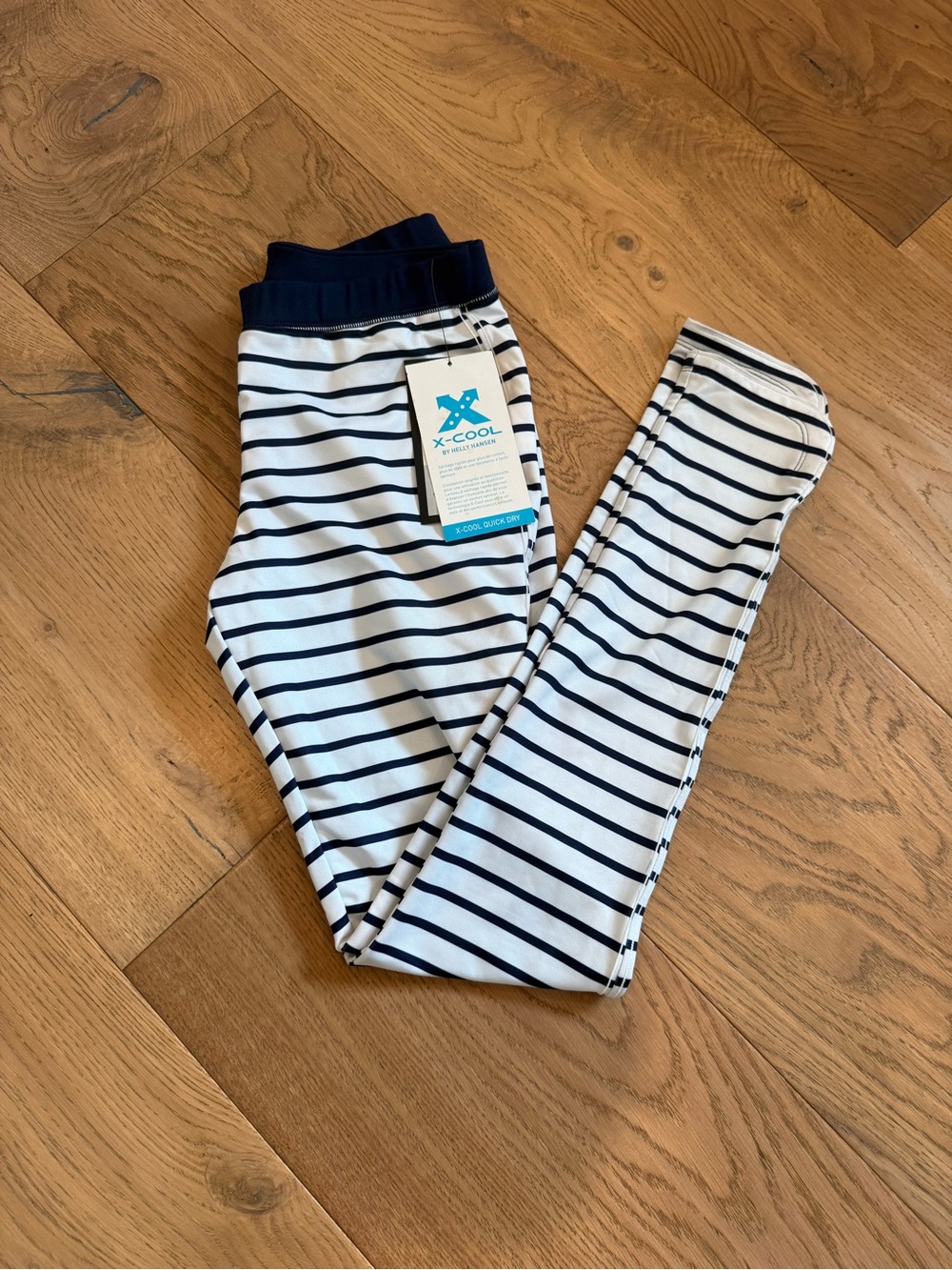 Helly Hansen White & Navy Striped Leggings